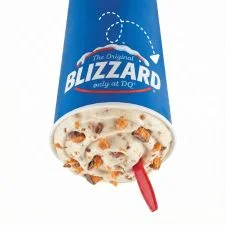 Dairy Queen Butterfinger Blizzard Treat with crunchy Butterfinger pieces and peanut butter crumbles