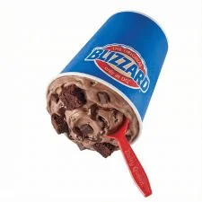 Dairy Queen Choco Brownie Extreme Blizzard Treat with fudge brownie chunks chocolate topping and cocoa soft serve