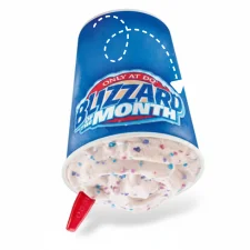 Dairy Queen Cotton Candy Blizzard Treat with cotton candy bits and vanilla soft serve
