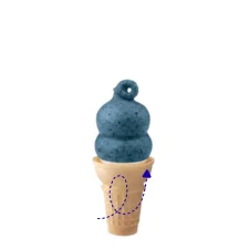 Dairy Queen Crunchin Cookie Dipped Cone with vanilla soft serve and crunchy cookie coating