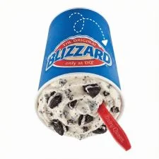 Dairy Queen OREO Cookie Blizzard Treat with crushed OREO cookie pieces blended in vanilla soft serve