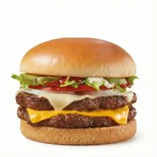 Dairy Queen Two Cheese Deluxe Signature Stackburger with double cheese layers fresh toppings and signature sauce